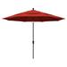 California Umbrella 11' Round Aluminum Crank Open Auto Tlit Market Umbrella, Bronze Finish, Double W