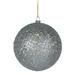 Silver Sequin 6-inch Ball Ornaments (Pack of 4)