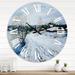 Designart 'Country Road In Winter Times II' Traditional wall clock