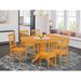 East West Furniture 7 Piece Modern Dining Table Set Consist of an Oval Wooden Table and Dining Room Chairs, (Finish Options)