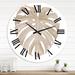 Designart 'Ivory Pastel Monstera Heart Shaped Tropical Leaf' Traditional wall clock