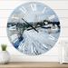 Designart 'Country Road In Winter Times II' Traditional wall clock