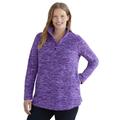 Plus Size Women's Microfleece Quarter-Zip Pullover by Woman Within in Radiant Purple Marled (Size 1X) Jacket