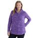 Plus Size Women's Microfleece Quarter-Zip Pullover by Woman Within in Radiant Purple Marled (Size 2X) Jacket