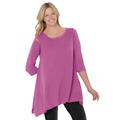 Plus Size Women's French Terry Handkerchief Hem Tunic by Woman Within in Pretty Orchid (Size 5X)