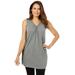 Plus Size Women's Perfect Sleeveless Shirred V-Neck Tunic by Woman Within in Medium Heather Grey (Size 2X)