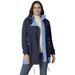 Plus Size Women's Colorblocked Taslon® Anorak by Woman Within in Navy French Blue (Size M) Jacket