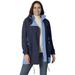 Plus Size Women's Colorblocked Taslon® Anorak by Woman Within in Navy French Blue (Size L) Jacket