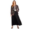 Plus Size Women's Perfect Long-Sleeve Cardigan by Woman Within in Black Floral (Size 4X) Sweater