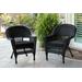 Black Wicker Chair With Black Cushion - Set Of 2- Jeco Wholesale W00207-C_2-FS017-CS