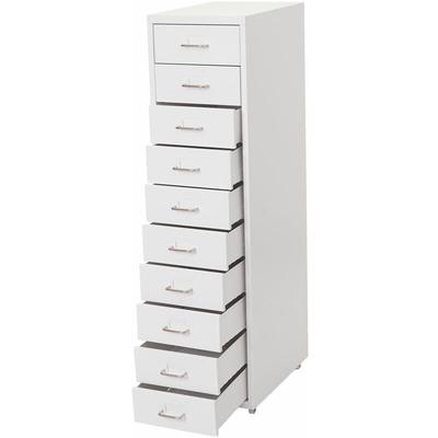 Rollcontainer Preston T851, Schubladenschrank Stahlschrank, 110x28x41cm 10 Schubladen weiß Image