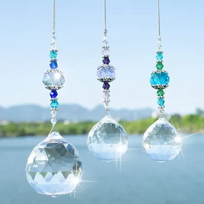 H & D-Boule de prisme en cristal clair fabricant d'arc-en-ciel attrape-soleil de fenêtre