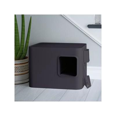 Meowy Studio Loo Enclosed Cat Litter Box Concealment, Charcoal Grey