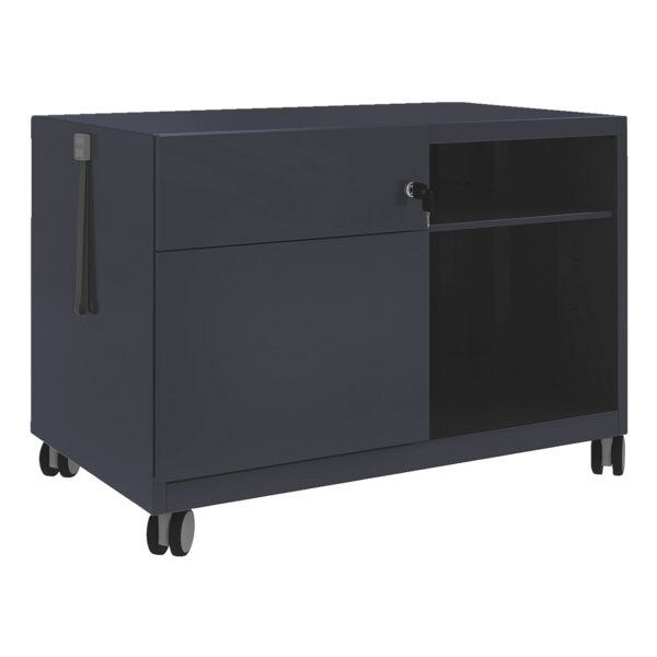 Bisley Stahl-Rollcontainer »Note Caddy« mit Hängeregistraturschub und offene Fächer lin blau, 80x56.3x49 cm Image