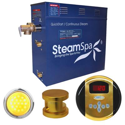 SteamSpa Indulgence 7.5kw Steam Generator Package in Polished Brass