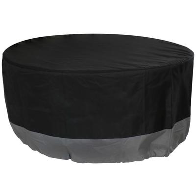 Sunnydaze Round 2-Tone Outdoor Fire Pit Cover - Gray/Black - 30-Inch - 30 x 12-Inch