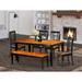 East West Furniture Dining Table Set Contains a Rectangle Table and Dining Chairs with a Bench (Chair Seat Type Options)