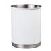 Creative Home Heavy Gauge Stainless Steel Large Tool Crock Utensil Holder Flatware Organizer, White Color - 5" Diam. x 6.3" H