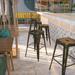 30" High Backless Distressed Metal Indoor-Outdoor Barstool - Patio Chair