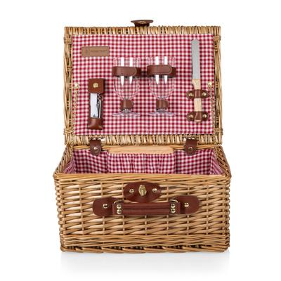 Classic Wine and Cheese Basket (Red and White Check)