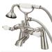 Water Creation Vintage Classic 7-inch Spread Deck Mount Tub Faucet with Handheld Shower in Brushed Nickel Finish