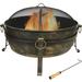 Sunnydaze Steel Cauldron Fire Pit with Spark Screen - Size Options Available