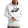 Men's Antigua White Philadelphia Eagles Victory Pullover Hoodie