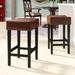 Latitude Run® Lorraine 26.75" Counter Stool Wood/Upholstered/Leather in Brown | 26.75 H x 18.5 W x 15.5 D in | Wayfair LTRN4318 30352322
