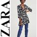 Zara Dresses | (Nwt) Zara Black Floral Printed Faux Wrap | Color: Black | Size: S