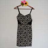 Free People Dresses | Free People Swirl Design Cocktail Mini Dress Sheer | Color: Black/Cream | Size: S