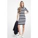 Michael Kors Dresses | Mk -Striped Stretch Viscose Turtleneck Dress | Color: Blue/White | Size: M