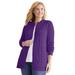 Plus Size Women's Cotton Cable Knit Cardigan Sweater by Woman Within in Radiant Purple (Size 1X)