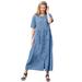 Plus Size Women's Short-Sleeve Denim Dress by Woman Within in Light Stonewash (Size 38 W)
