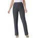 Plus Size Women's Elastic-Waist Soft Knit Pant by Woman Within in Dark Charcoal (Size 38 T)