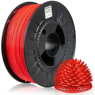 3D Drucker 1,75mm pla Filament 1kg Spule Rolle Premium Rot Transparent - Rot Transparent - Midori
