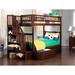 Woodland Staircase Bunk Bed Twin over Twin with 2 Drawers in Walnut