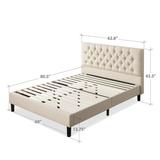 Priage by ZINUS Upholstered Button-tufted Platform Bed Frame