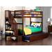 Woodland Staircase Bunk Bed Twin over Twin with Twin Trundle in Walnut