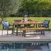 Fletcher Outdoor 6-piece Rectangle Acacia Wood Wicker Dining Set by Christopher Knight Home