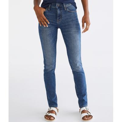 Aeropostale Womens' Mid-Rise Skinny Jean - Washed Denim - Size 18 L - Cotton