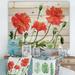 East Urban Home Vintage Red Poppies III - Traditional Print On Natural Pine Wood in Brown/Red | 10 H x 20 W x 0.78 D in | Wayfair