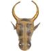 Exotic India Wall Hanging Bull Mask Metal in Gray/Yellow | 18 H x 11 W x 5 D in | Wayfair ZBU37
