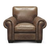 Club Chair - Hello Sofa Home Valencia Top Grain Hand Antiqued Leather Traditional Club Chair in Brown | 37 H x 45 W x 40 D in | Wayfair GTRX6T-10