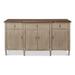 Sarreid Ltd Asher 67" Wide 3 Drawer Pine Wood Sideboard Wood in Brown/Gray/Green | 35 H x 67 W x 19 D in | Wayfair 53503