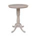 August Grove® Bernadette 41.1" Bar Height Solid Wood Pedestal Dining Table Wood in Gray/Brown | 41.1 H x 36 W x 36 D in | Wayfair