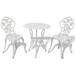 East Urban Home Patio Bistro Set 3 Piece Outdoor Garden Table & Chair Cast Aluminum in White | Wayfair C33509B590D540D6A96E6E17B8123EB4