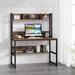 Inbox Zero Writing Desk w/ Hutch Wood in Brown | 55.1 H x 42.1 W x 19.7 D in | Wayfair 6A616706923E4290B040F0DDEFD64E26