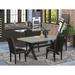 Winston Porter Aimer 5-Pc Dining Room Set - 4 Padded Parson Chairs & 1 Modern Rectangular Cement Dining Room Table Top w/ High Stylish Chair Back | Wayfair