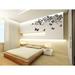 Trinx Bedroom Decor Butterflies & Flowers Wall Art Sticker Decal 694FAB37836447B1AB657411E9F344C5 Vinyl in Black | 22 H x 35 W in | Wayfair