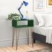 Zipcode Design™ Dietrick Modern Contemporary Nightstand, Extreme Minimalism Open Shelf Style on Metal Legs Wood/Metal in Green/Yellow | Wayfair